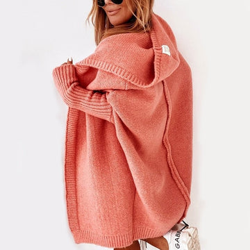 Hooded Batwing Knit Cardigan