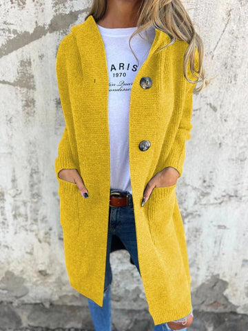 Hooded Longline Rib Cardigan