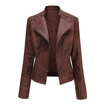 Lace-Up Shoulder Moto Jacket
