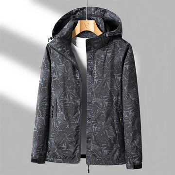 Leaf Print Shell Jacket