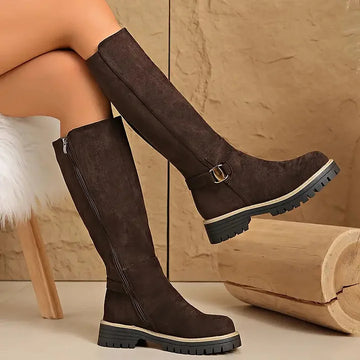 Lug Sole Knee Boots