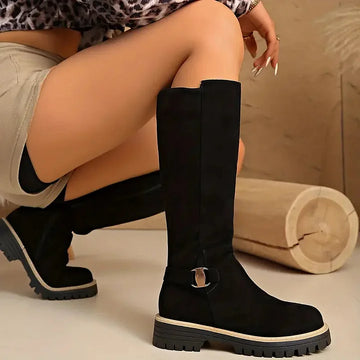 Lug Sole Knee Boots