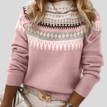 Nordic Pattern Crew Neck Sweater
