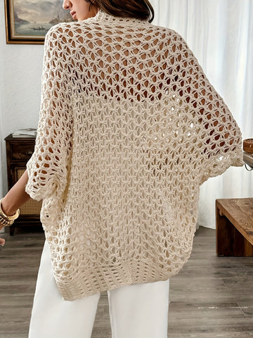 Open Knit Batwing Cardigan