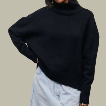 Oversized Drop Shoulder Turtleneck Sweater