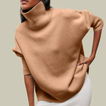 Oversized Drop Shoulder Turtleneck Sweater