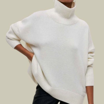 Oversized Drop Shoulder Turtleneck Sweater