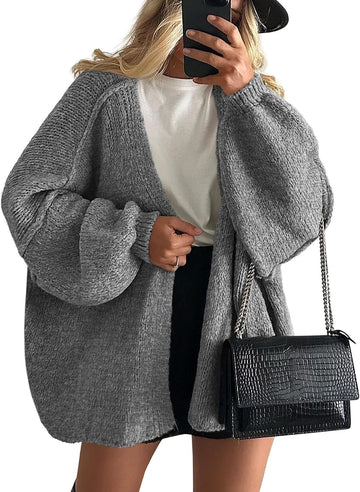 Oversized Open Front Cardigan