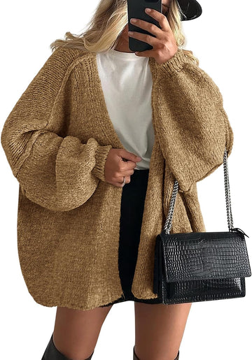 Oversized Open Front Cardigan