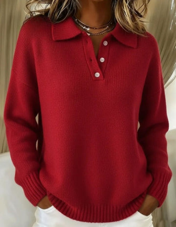 Oversized Polo Collar Sweater