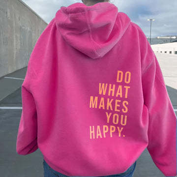Oversized Slogan Print Hoodie