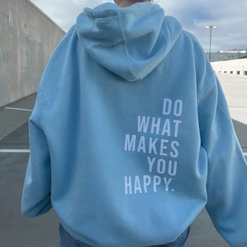 Oversized Slogan Print Hoodie