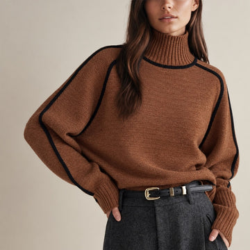 Piped Raglan Knit Sweater