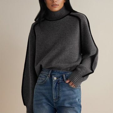 Piped Raglan Knit Sweater