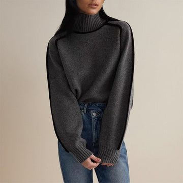 Piped Raglan Knit Sweater