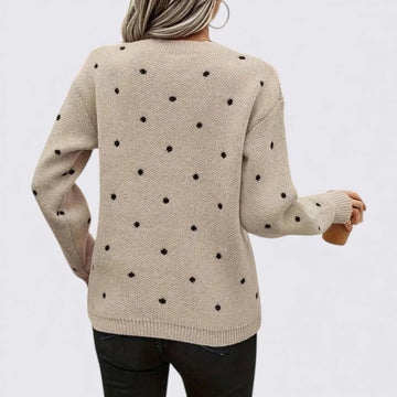 Polka Dot Crew Neck Sweater