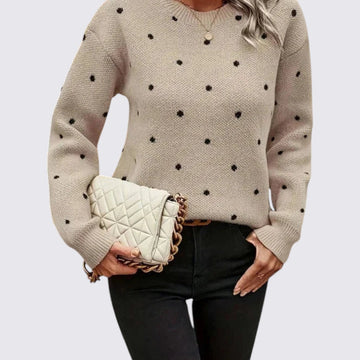 Polka Dot Crew Neck Sweater