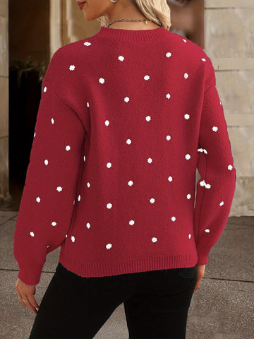 Polka Dot Knit Sweater