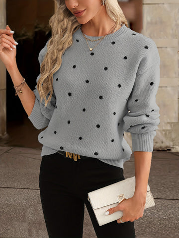 Polka Dot Knit Sweater