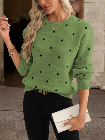 Polka Dot Knit Sweater