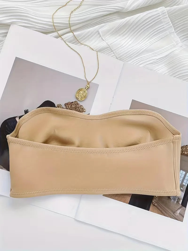 Nude push up strapless bra laid flat