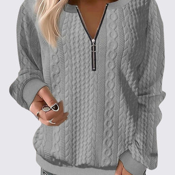 Quarter Zip Cable Knit Sweater