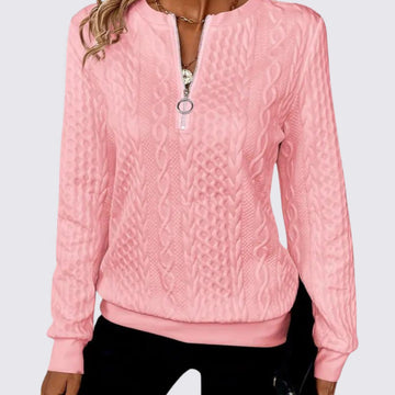 Quarter Zip Cable Knit Sweater