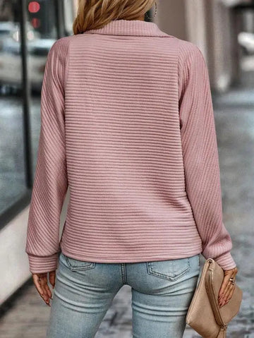 Quarter Zip Ribbed Pullover
