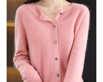Raglan Crew Neck Cardigan