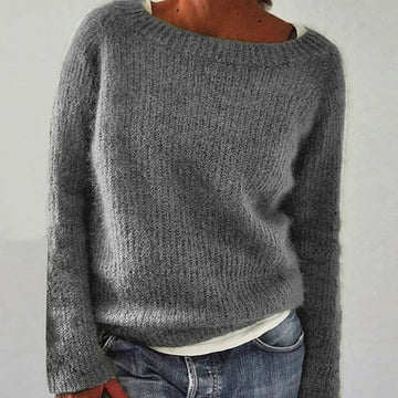 Relaxed Fit Boat Neck Sweater