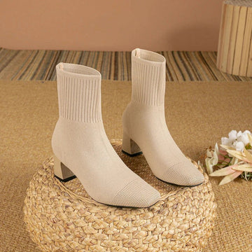 Ribbed Knit Sock Boots