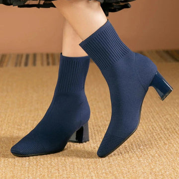 Ribbed Knit Sock Boots