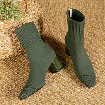 Ribbed Knit Sock Boots