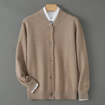 Ribbed Neck Knit Cardigan