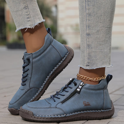 Blue side zip sneakers