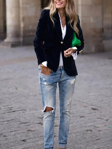 Single Button Fitted Blazer