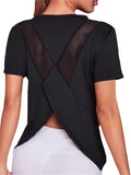 Split Back Sport Tee in Black | Valenira