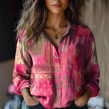 Tapestry Print Button Shirt