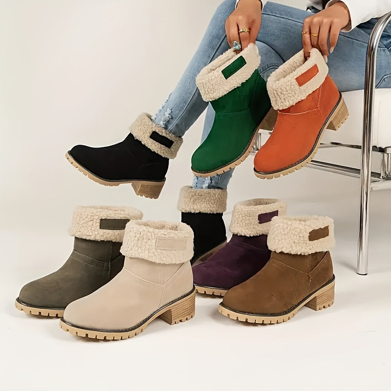 Teddy cuff ankle boots shown together in several colors