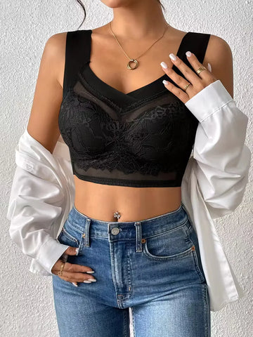 V Neck Lace Bralette