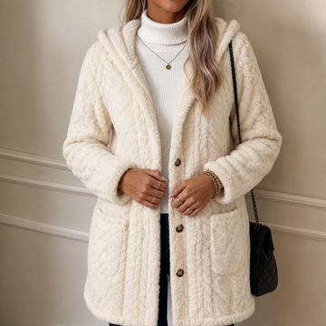 Cable Knit Hooded Long Cardigan