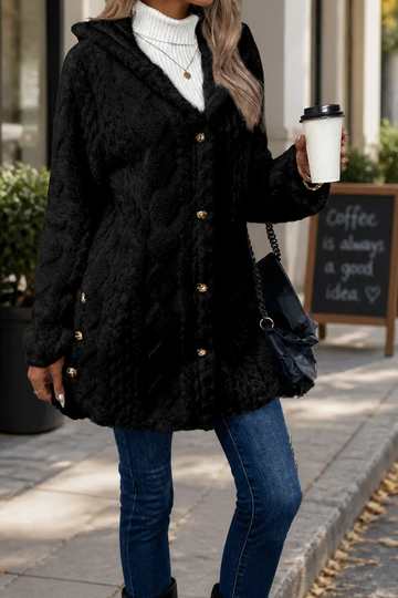 Cable Knit Hooded Long Cardigan