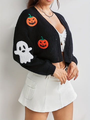 Cropped Pumpkin Patch Cardigan