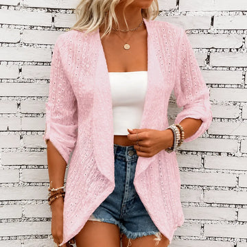Eyelet Waterfall Open Cardigan