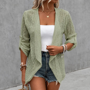 Eyelet Waterfall Open Cardigan