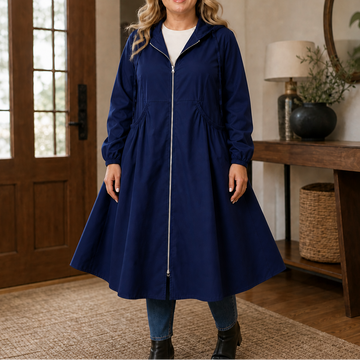 Flared Hem Peplum Rain Jacket