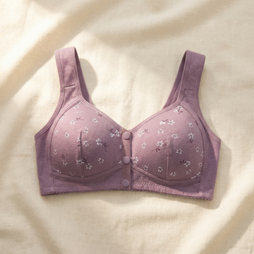 Front-Button Cotton-Lined Bra