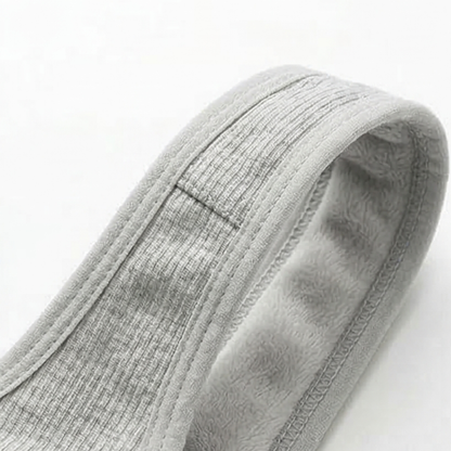 Folded grey ribbed bra band showing its edge