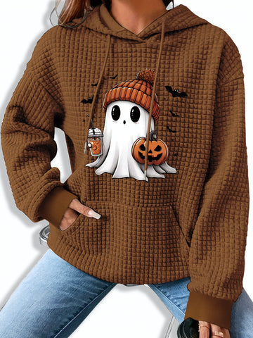 Ghost and Pumpkin Waffle Hoodie