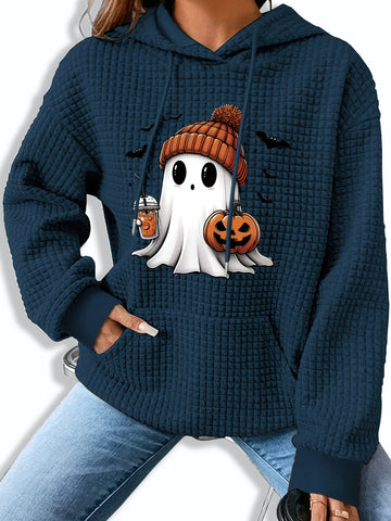 Ghost and Pumpkin Waffle Hoodie